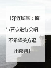 泽连斯基：愿与普京进行会晤 不希望美方退出谈判